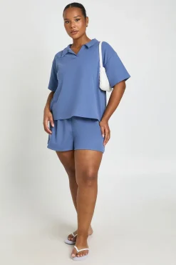 boohoo Haut Oversized Col V Ouvert Texture Gaufre Grande Taille<Femme Tops
