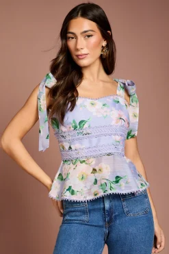 Coast Haut à Épaules Nœud Imprimé<Femme Tops