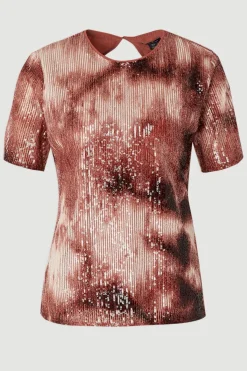 KarenMillen Haut Épaules Structurées à Sequins Ombrés Tissés<Femme Tops D’Automne|Tops