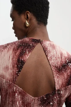 KarenMillen Haut Épaules Structurées à Sequins Ombrés Tissés<Femme Tops D’Automne|Tops