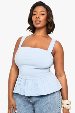 boohoo Haut peplum en bengaline Plus<Femme Tops