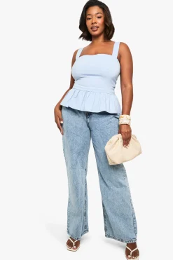 boohoo Haut peplum en bengaline Plus<Femme Tops