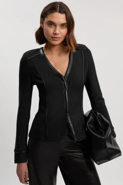 KarenMillen Haut Petite à Col V avec Détails Bandage en SYNTHÉTIQUE<Femme Pulls Et Gilets|Toutes Les Mailles