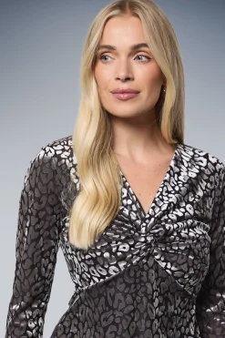 Wallis Haut Petite en Jersey Dévoré avec Détail Torsadé<Femme Tops
