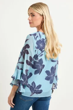 Wallis Haut Petite À Manches Évasées À Motif Floral<Femme Tops D’Automne|Tops