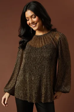 Oasis Haut Plissé à Manches Ballon pour Occasions Spéciales<Femme Tops