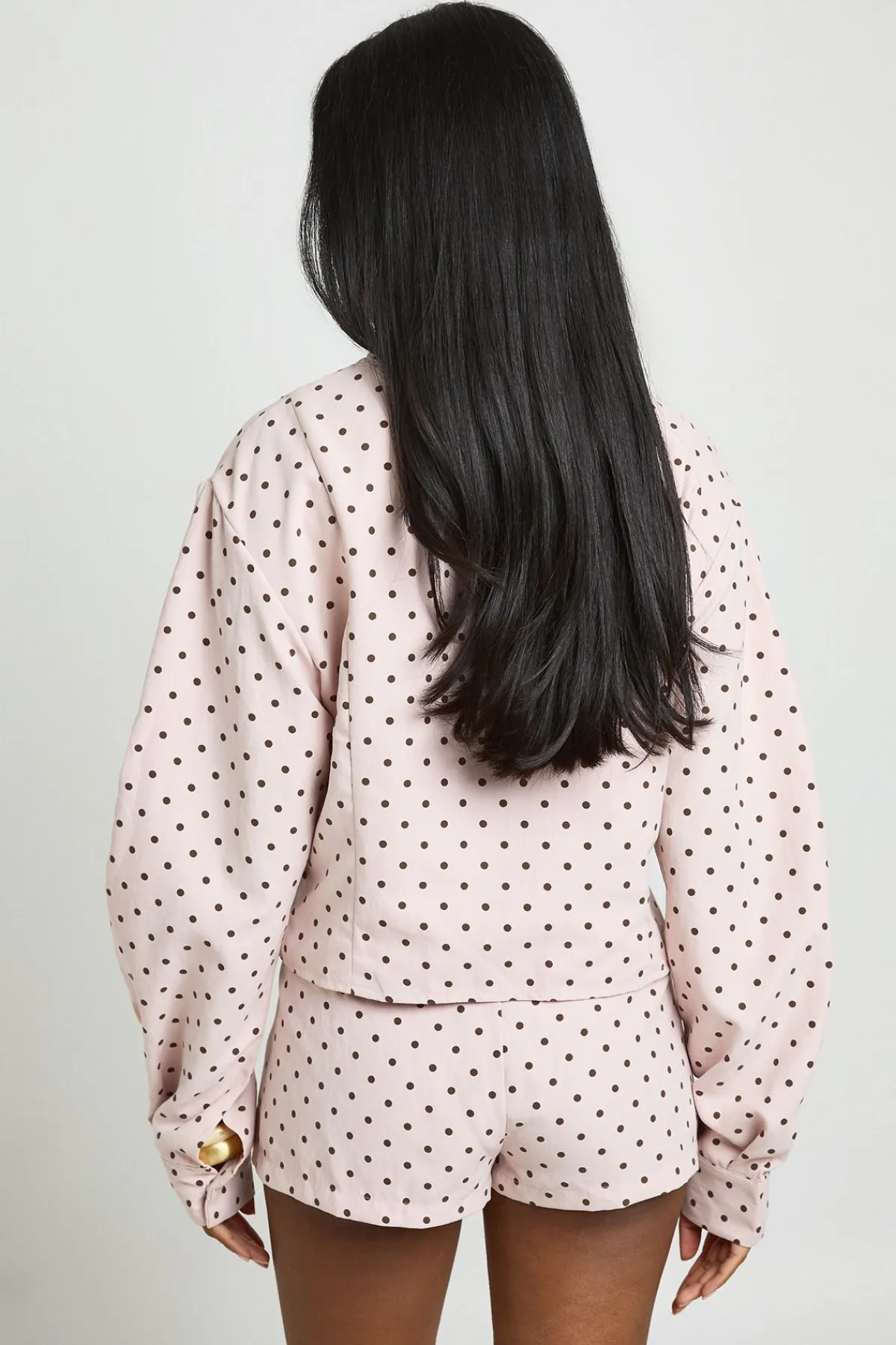 boohoo Haut À Pois Avec Col Montant, Manches Ballon Et Fermeture Zippée<Femme Pois|Tops