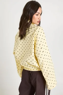 boohoo Haut À Pois En Sergé Avec Col Montant Et Fermeture Zippée<Femme Pois|Tops