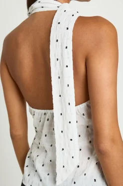 Haut À Pois Texturé Style Foulard