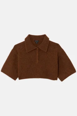 KarenMillen Haut polo en tricot moelleux en laine d'alpaga<Femme Pulls Et Gilets|Toutes Les Mailles