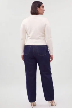 Haut Polo Grande Taille À Col Et Manches Longues En Maille Mélange Viscose