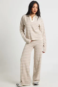 boohoo Haut polo tricoté à manches longues et pantalon<Femme Pulls Et Gilets|Toutes Les Mailles
