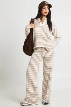 boohoo Haut polo tricoté à manches longues et pantalon<Femme Pulls Et Gilets|Toutes Les Mailles