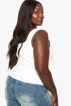 boohoo Haut pour grandes tailles à panneaux structurés en double bengaline<Femme Tops