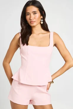 boohoo Haut Péplum Ajusté À Encolure Dégagée<Femme Tailleurs|Tops