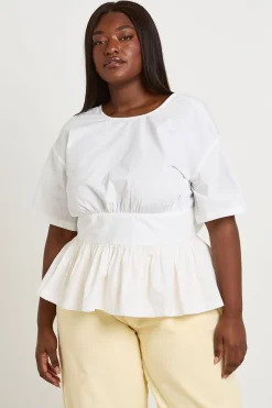 Haut Péplum Avec Taille Cintrée Élastiquée