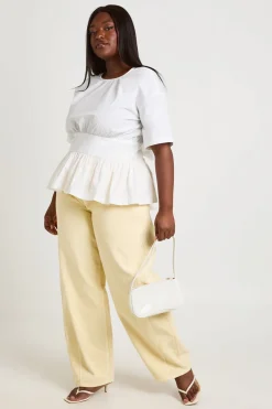 Haut Péplum Avec Taille Cintrée Élastiquée