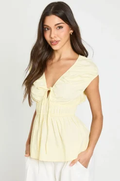 Haut Péplum À Taille Froncée