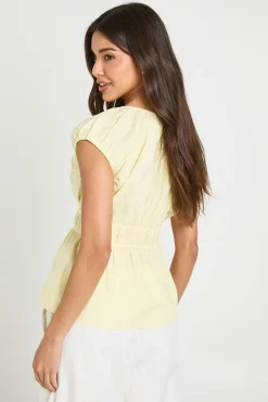 Haut Péplum À Taille Froncée