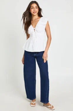 boohoo Haut Péplum À Taille Froncée<Femme Tons Neutres|Tops