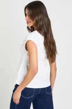 boohoo Haut Péplum À Taille Froncée<Femme Tons Neutres|Tops