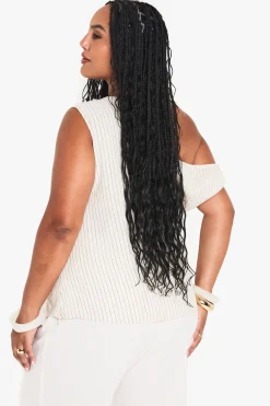 boohoo Haut rayé en lin à une épaule, taille plus<Femme Tops