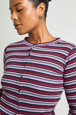 Haut Rayé Grande Taille Avec Boutonnage Sur Toute La Longueur
