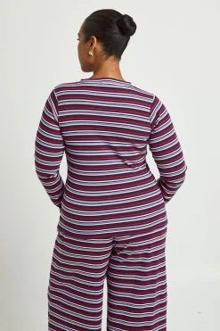 Haut Rayé Grande Taille Avec Boutonnage Sur Toute La Longueur