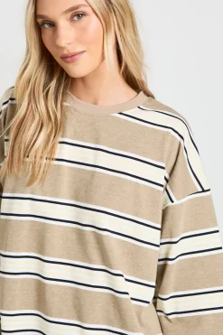 Haut Rayé Oversize À Manches Longues Petite