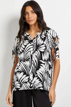 Wallis Haut Sans Col À Manches Nouées Imprimé Abstrait<Femme Tops