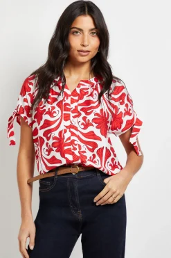 Wallis Haut Sans Col À Manches Nouées Imprimé Abstrait<Femme Tops