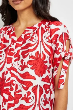 Wallis Haut Sans Col À Manches Nouées Imprimé Abstrait<Femme Tops
