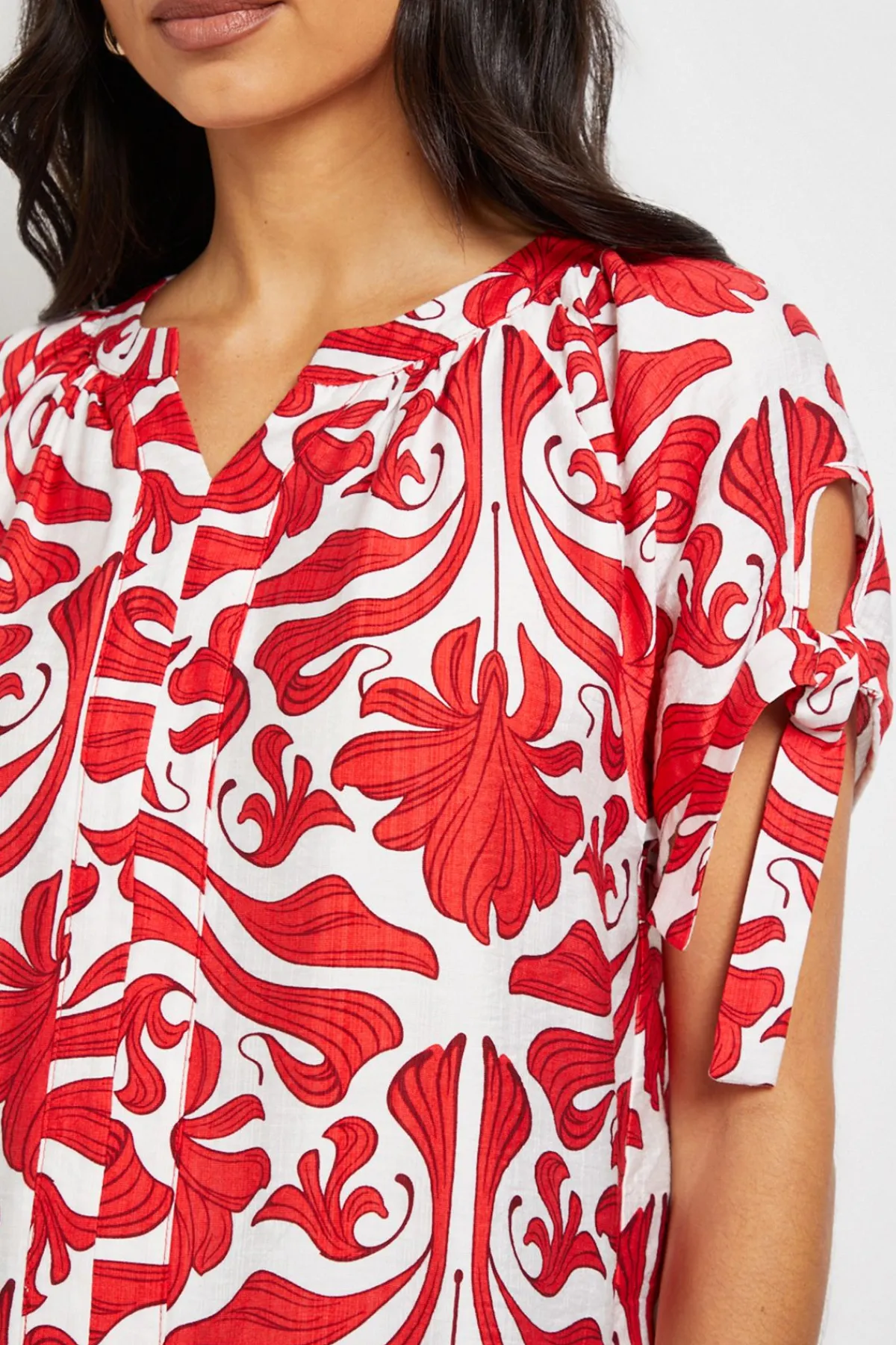 Wallis Haut Sans Col À Manches Nouées Imprimé Abstrait<Femme Tops
