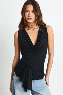 boohoo Haut Sans Manches à Col Bénitier avec Ceinture à Nouer<Femme Tops