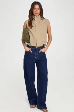 boohoo Haut Sans Manches À Col Montant Avec Fermeture Zippée<Femme Tops