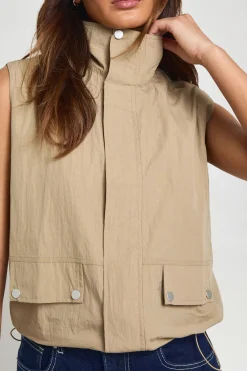 boohoo Haut Sans Manches À Col Montant Avec Fermeture Zippée<Femme Tops