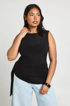 boohoo Haut Sans Manches Drapé Grande Taille<Femme Tops