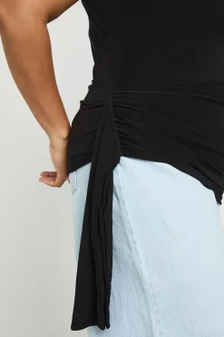 boohoo Haut Sans Manches Drapé Grande Taille<Femme Tops