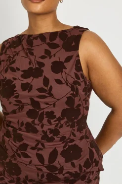 boohoo Haut Sans Manches Dévoré Grande Taille<Femme Tops