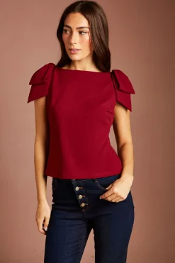 Coast Haut Sans Manches En Crêpe À Nœuds Sur Les Épaules<Femme Tops|Looks Bordeaux