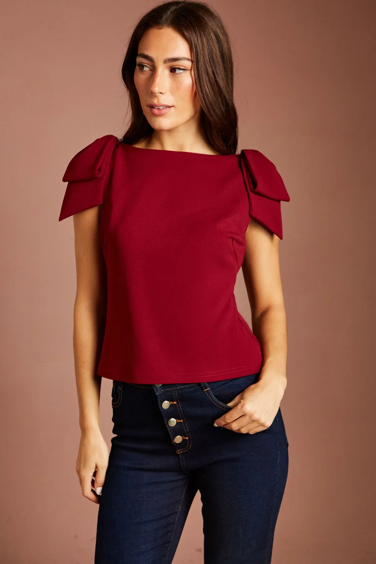 Coast Haut Sans Manches En Crêpe À Nœuds Sur Les Épaules<Femme Tops|Looks Bordeaux