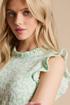 Dorothy Perkins Haut Sans Manches En Jersey Imprimé À Empiècement À Volants<Femme Tops