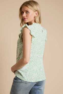 Dorothy Perkins Haut Sans Manches En Jersey Imprimé À Empiècement À Volants<Femme Tops