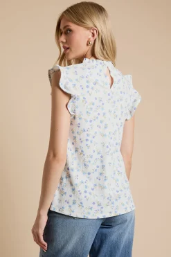 Dorothy Perkins Haut Sans Manches En Jersey Imprimé À Empiècement Volants Et Motif Fleuri<Femme Tops