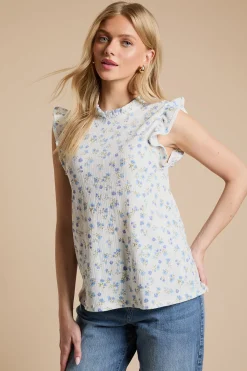 Dorothy Perkins Haut Sans Manches En Jersey Imprimé À Empiècement Volants Et Motif Fleuri<Femme Tops
