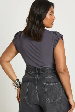 Haut Sans Manches Grande Taille avec Épaulettes