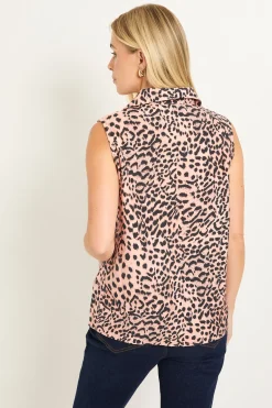 Wallis Haut Sans Manches À Imprimé Léopard Avec Boutons Petite Taille<Femme Imprimé Léopard|Tops