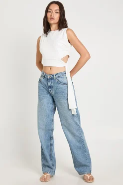 boohoo Haut Sans Manches Supersoft Avec Découpe Et Drapé Noué<Femme Tops