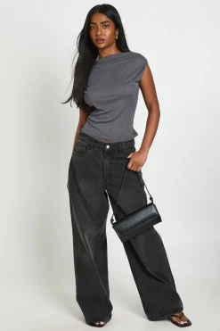 boohoo Haut Sans Manches Transparent À Encolure Drapée<Femme Tops