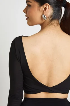 Haut Slinky Double Épaisseur Dos Échancré avec Détail Torsadé